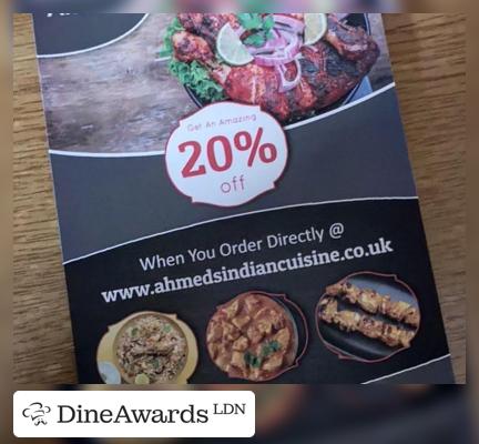 Advertisement - Ahmed's Indian Cuisine