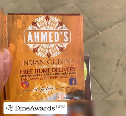 Advertisement - Ahmed's Indian Cuisine