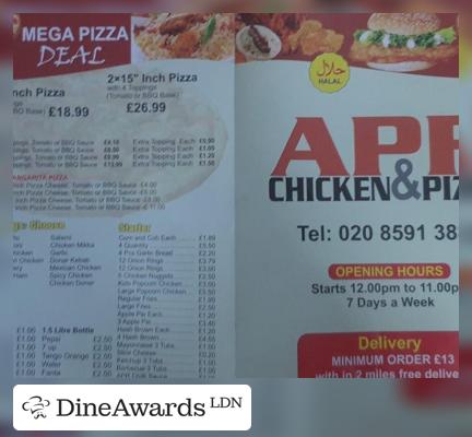 Menu - APR Chicken and Pizza limited