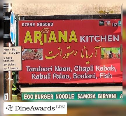 Advertisement - Ariana Restaurant LONDON