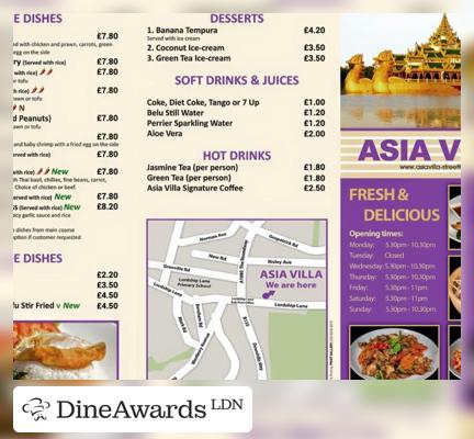 Menu - Asia Villa Wood Green