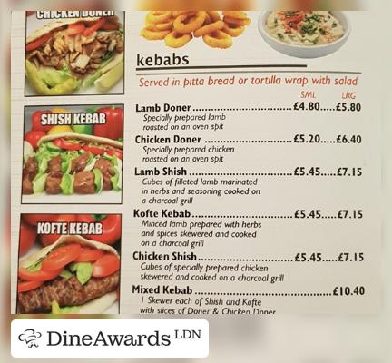 Menu - Caledonian Kebab