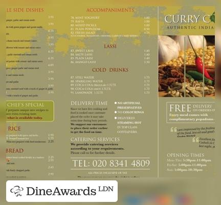 Menu - Curry Cosheli Takeaway