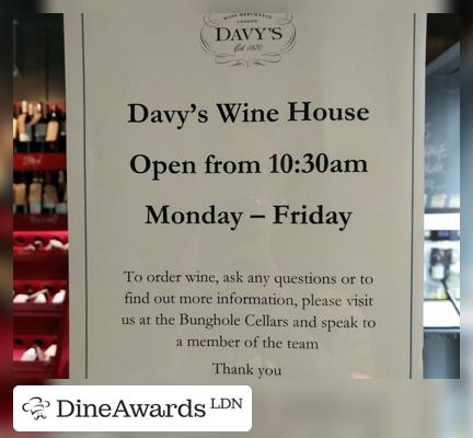 Advertisement - Davy's Wine House