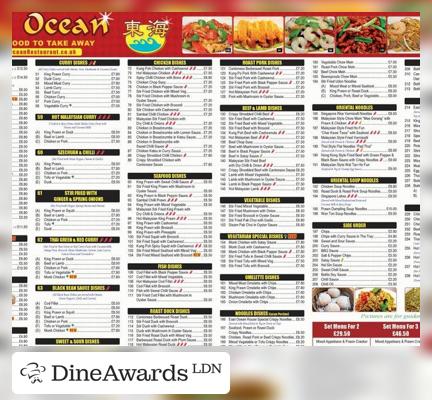 Menu - East Ocean