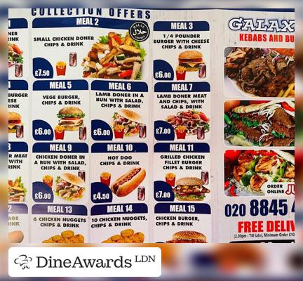 Menu - Galaxy Kebabs and burgers