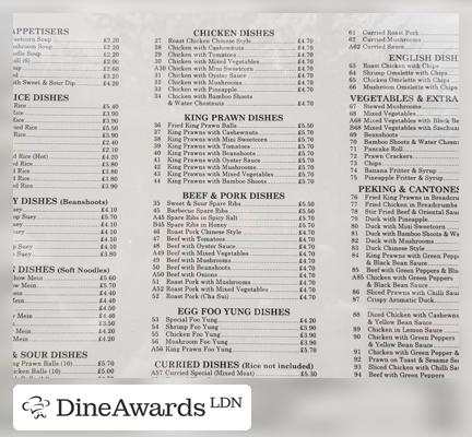 Menu - Golden Jade House