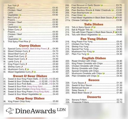 Menu - Hing's