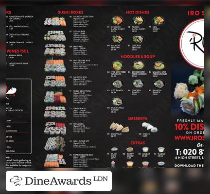 Menu - IRO Sushi (Highgate)