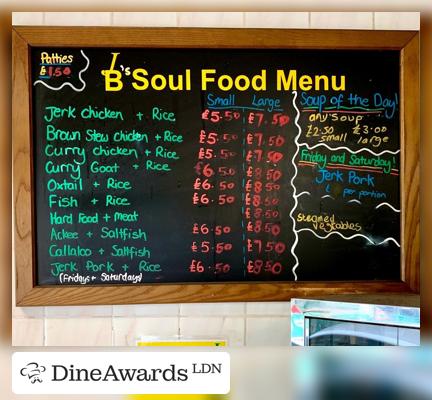 Blackboard - JB's Soul Food