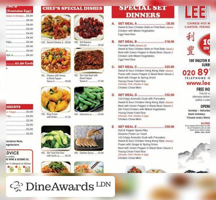 Menu - Lee Fung