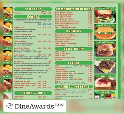 Menu - Mazzy's Grill