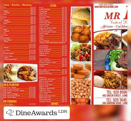 Menu - Mr P Taste Of Home Takeaway