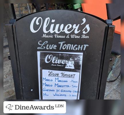 Blackboard - Oliver's Jazz Bar