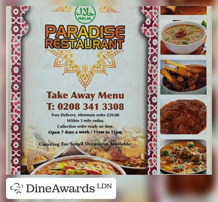 Menu - Paradise Restaurant