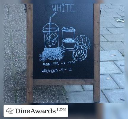 Blackboard - Perks & White coffee, Tulse Hill Station