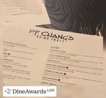 Menu - P.F. Chang's