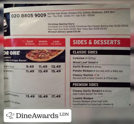 Menu - Pizza Hut Ponders End (Halal)