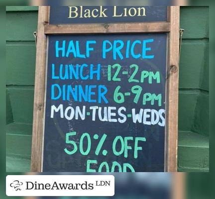 Blackboard - The Black Lion Surbiton