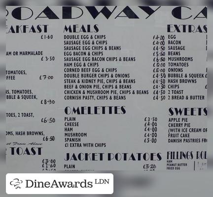 Menu - The Broadway Cafe