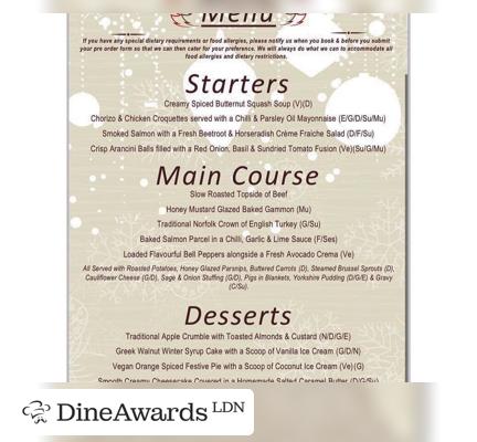 Menu - The Kings Arms