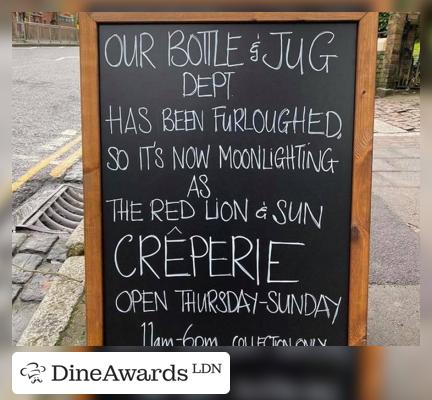 Blackboard - The Red Lion & Sun